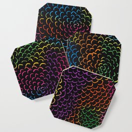 Psychedelic rainbow flowers Coaster