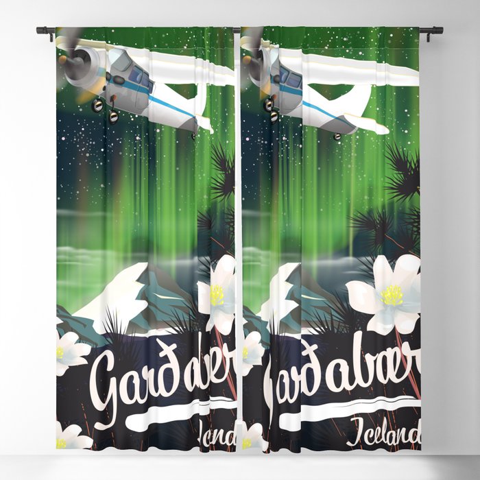 Garðabær Iceland vacation poster Blackout Curtain