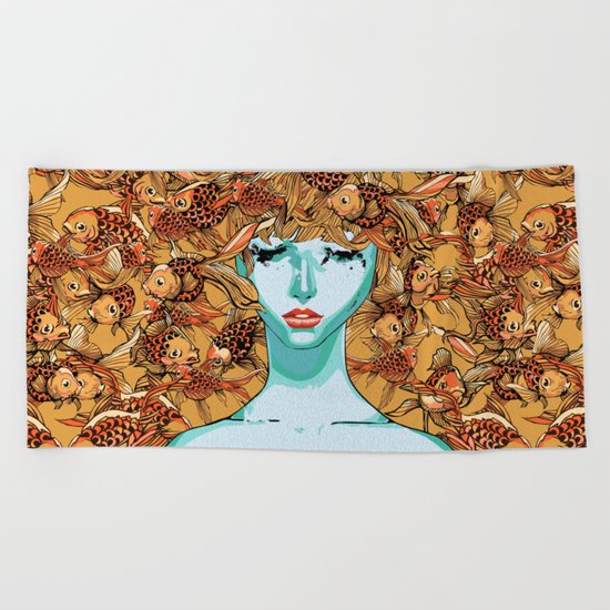 Head up, love Beach Towel
