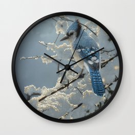 Blue Jay - On the Fence Wall Clock