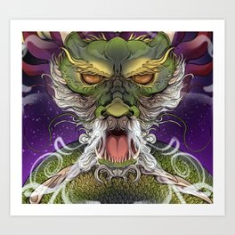 Alma brava, aliento ardiente Art Print | Space, Magic, Chinesseculture, Yinyang, Paulethriver, Dragonmouth, Chinesse, Orientalinspired, Chinessedragon, Animeinspired 