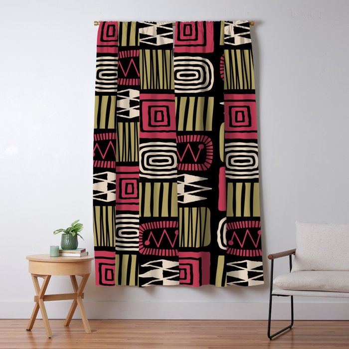 Retro Mid Century Modern Check Pattern 220 Blackout ...