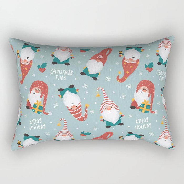 Christmas gnomes pattern Rectangular Pillow