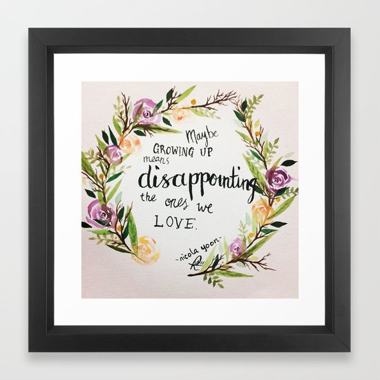 Quote From Everything Everything By Nicola Yoon Framed Art Print