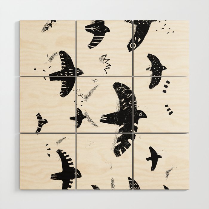 Flying birds Wood Wall Art