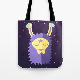 Yacana: The Space Llama Head (Lilac) Tote Bag