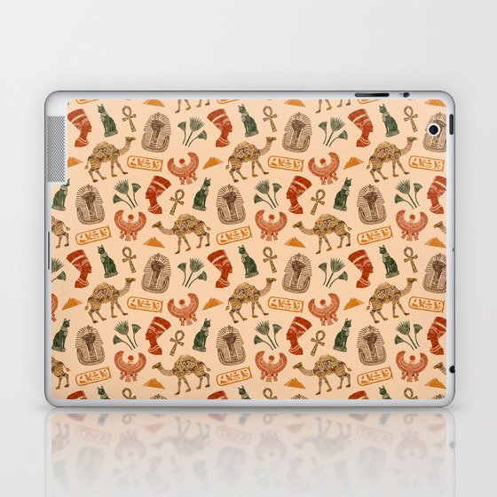 Wonders of Ancient Egypt (deep red and forest green) Laptop & iPad Skin