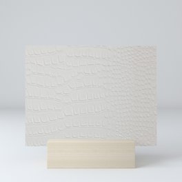 White Crocodile Leather Mini Art Print