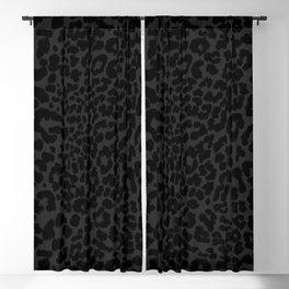Goth Black Leopard Animal Print Blackout Curtain