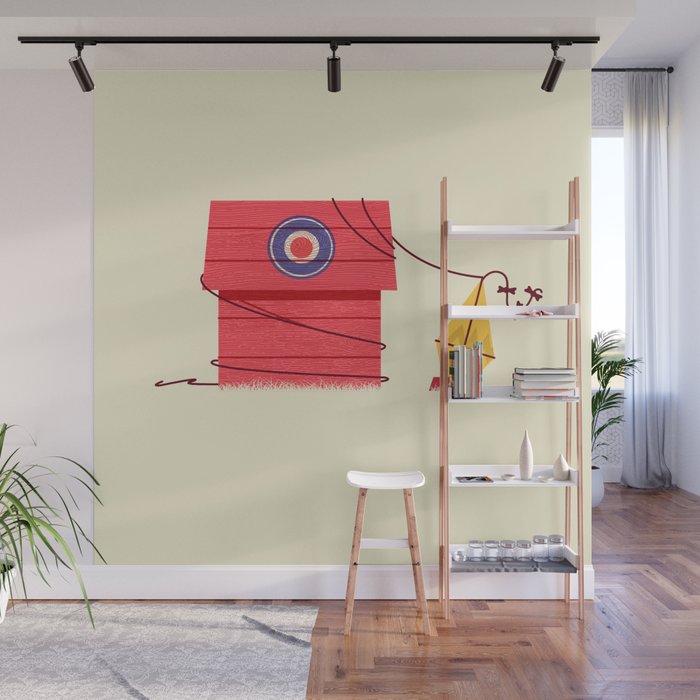The Red Baron Or Snoopy S Doghouse Wall Mural By Ryderrevolution Society6