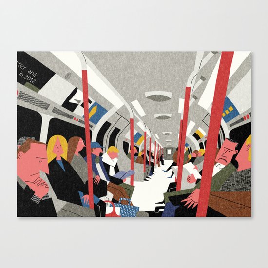 On the Tube, London Canvas Print