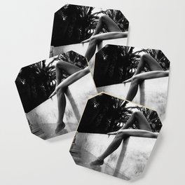 Dip your toes into the water, female form black and white photography - photographs Coaster