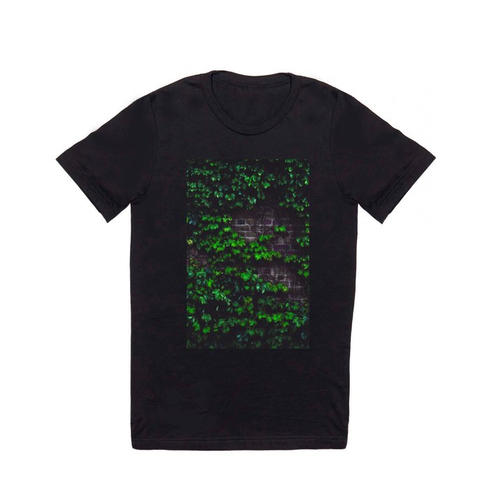Green Ivy on the Brick Wall (Color) T Shirt
