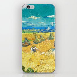 Wheat Fields with Reaper, 1890 by Vincent van Gogh iPhone Skin