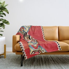 Shahsavan Azerbaijan Northwest Persian Kilim Print Throw Blanket