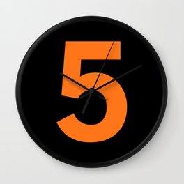 Number 5 (Orange & Black) Wall Clock