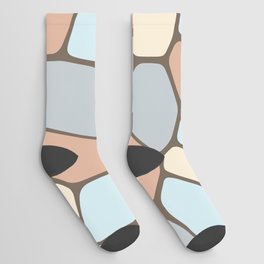 Abstract Shapes 211 in Soft Pastel Tones Socks