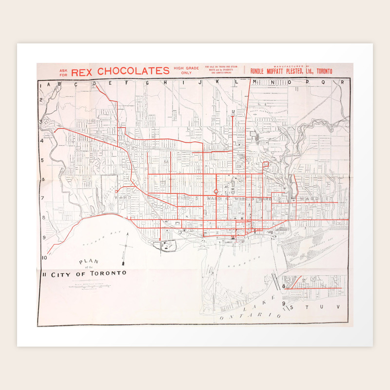 Vintage Toronto Streetcar Map 1912 Art Print By Bravuramedia