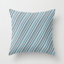 [ Thumbnail: Grey & Light Blue Colored Lines Pattern Throw Pillow ]