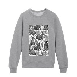 Rabbits and woodland flora Kids Crewneck