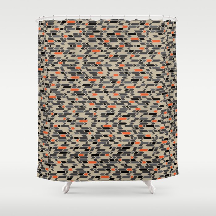 Directions Camouflage Orange Gray Shower Curtain By