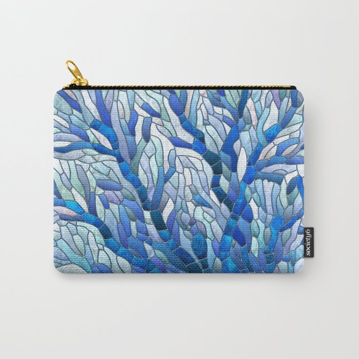 Blue Sea Fan Coral mosaic art Carry-All Pouch