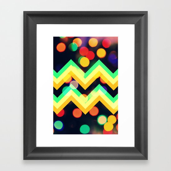 Bokeh Chevron Framed Art Print
