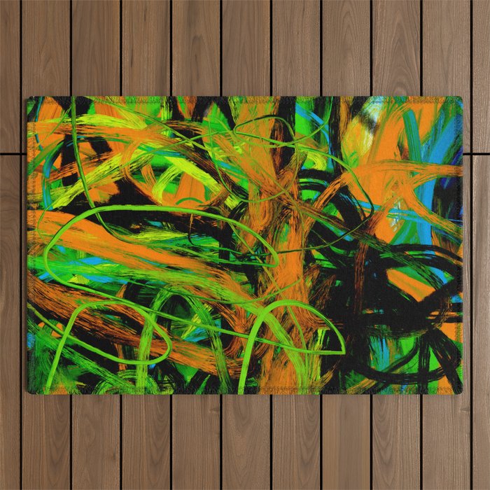 Abstract expressionist Art. Abstract Painting 73. Outdoor Rug
