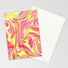 Pink and Yellow Wavy Grunge Stationery Card