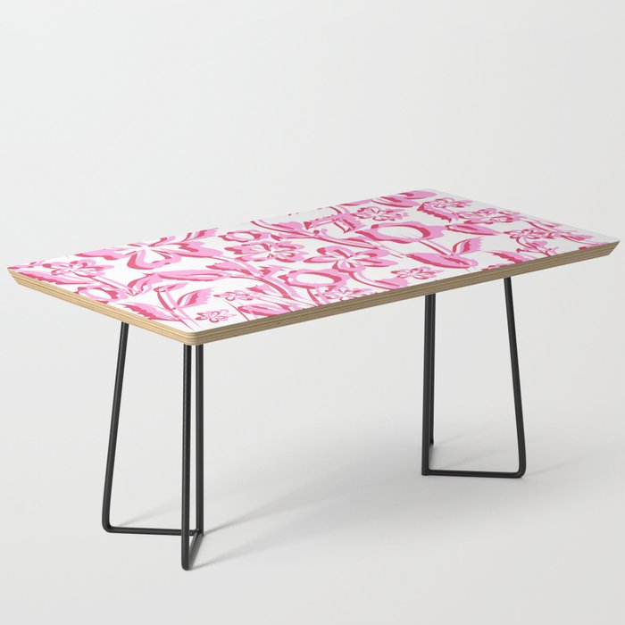 Arol - Floral Minimalsitic Colorful Flower Art Design Pattern in Pink Coffee Table