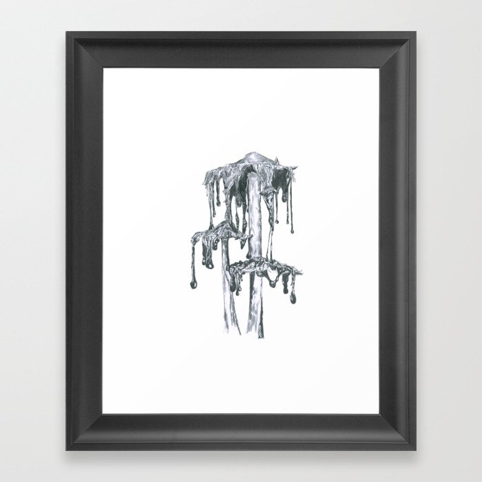 Dripping Mushroom Framed Art Print