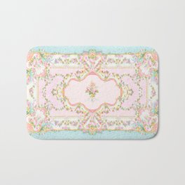  French Rococo Floral Watercolor Panel Bath Mat