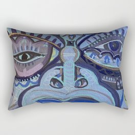 Blue Voo Face Painting Rectangular Pillow