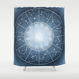 Blue contelations map Shower Curtain