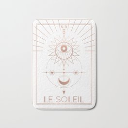 Le Soleil or The Sun Tarot White Edition Bath Mat | Moon, Tattooidea, Curated, Horoscope, Graphicdesign, Witchy, Tarot, Witch, Esoteric, Star 