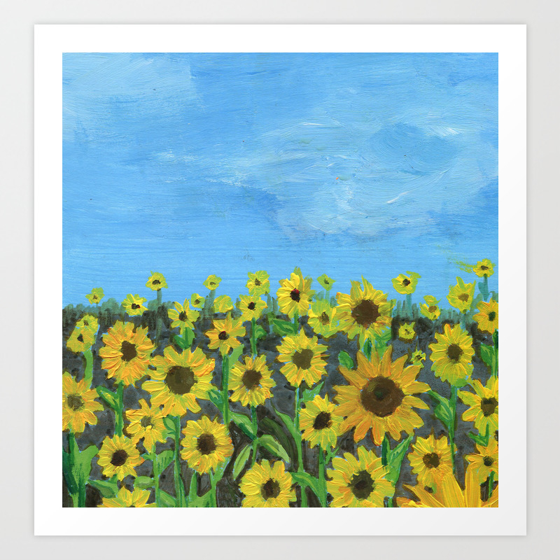 Sunflower Field Art Print By Katydaiber Society6