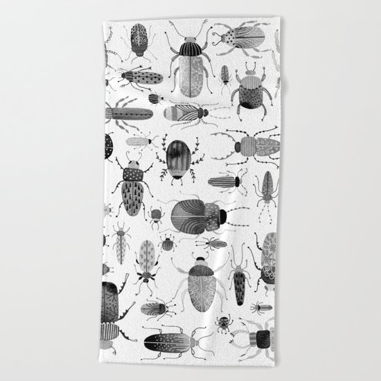 Ink Beetles Beach Towel