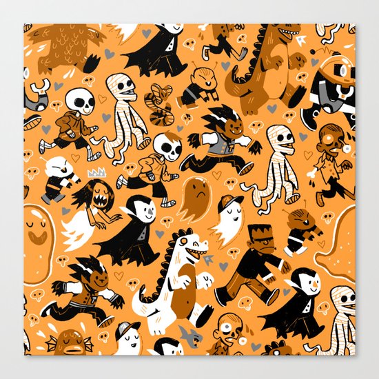 Monster March (Orange) Canvas Print
