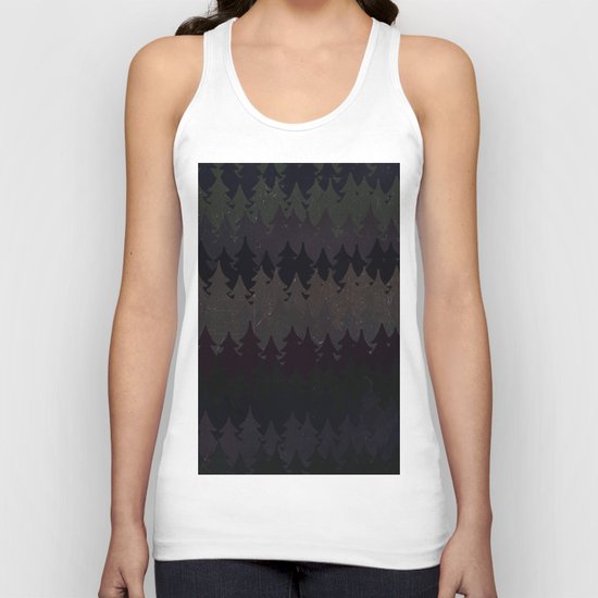 The secret forest at night - Abstract dark tree pattern Unisex Tank Top