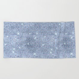 Blue Diamond Studded Glam Pattern Beach Towel