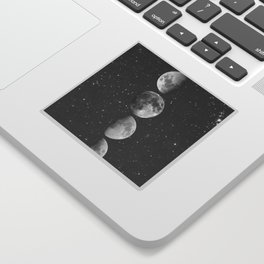 Moon Mat in Black and White Sticker