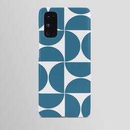 Blue mid century modern geometric shapes Android Case