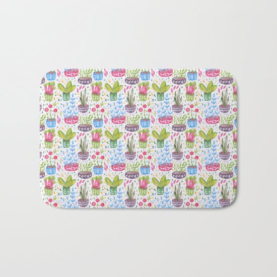 Flowers in the Pot Bath Mat