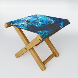 Surreal Ice Blue Abstraction Folding Stool