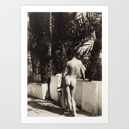 Male Nude,  by Wilhelm von Gloeden (1856-1931) Art Print | Male, Photo, Nude, Homoerotic, Erotic, Film, Digital Manipulation, Sepia, Vintage, Digital 