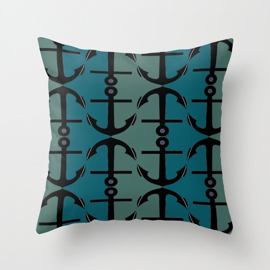 Ocean Anchors Throw Pillow