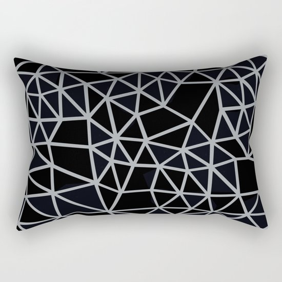Segment Grey and Black Rectangular Pillow