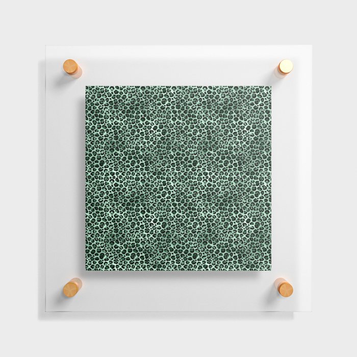 Green Metallic Leopard Pattern Floating Acrylic Print