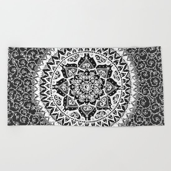 Yin Yang Mandala Pattern Beach Towel