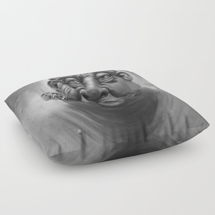 Fat black&White smoking man 2022 Floor Pillow